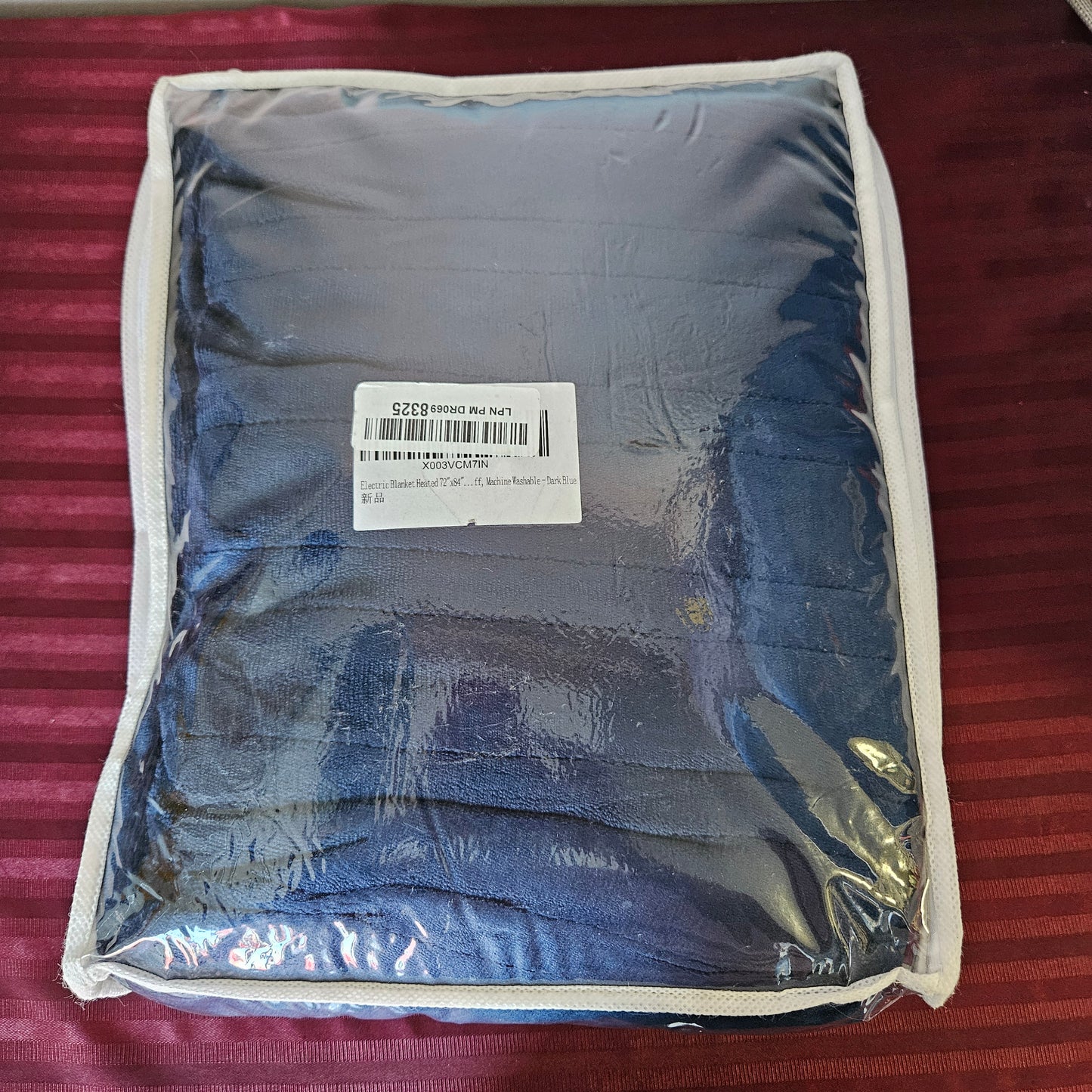 Manta térmica eléctrica matrimonial color azul marino (72" x 84") - McJaw (Nuevo)