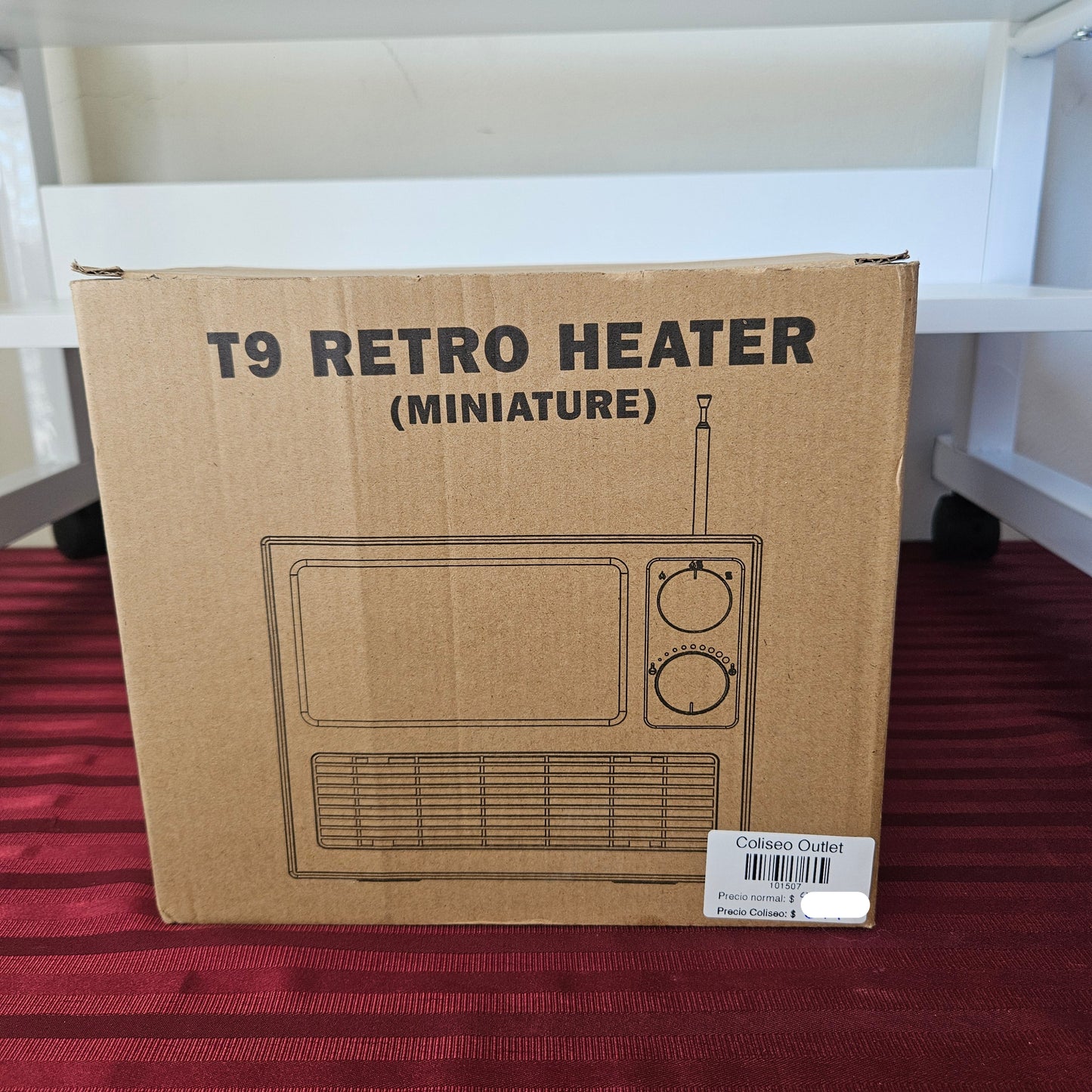 Calefactor eléctrico estilo retro con chimenea 3D (Nuevo, caja abierta)