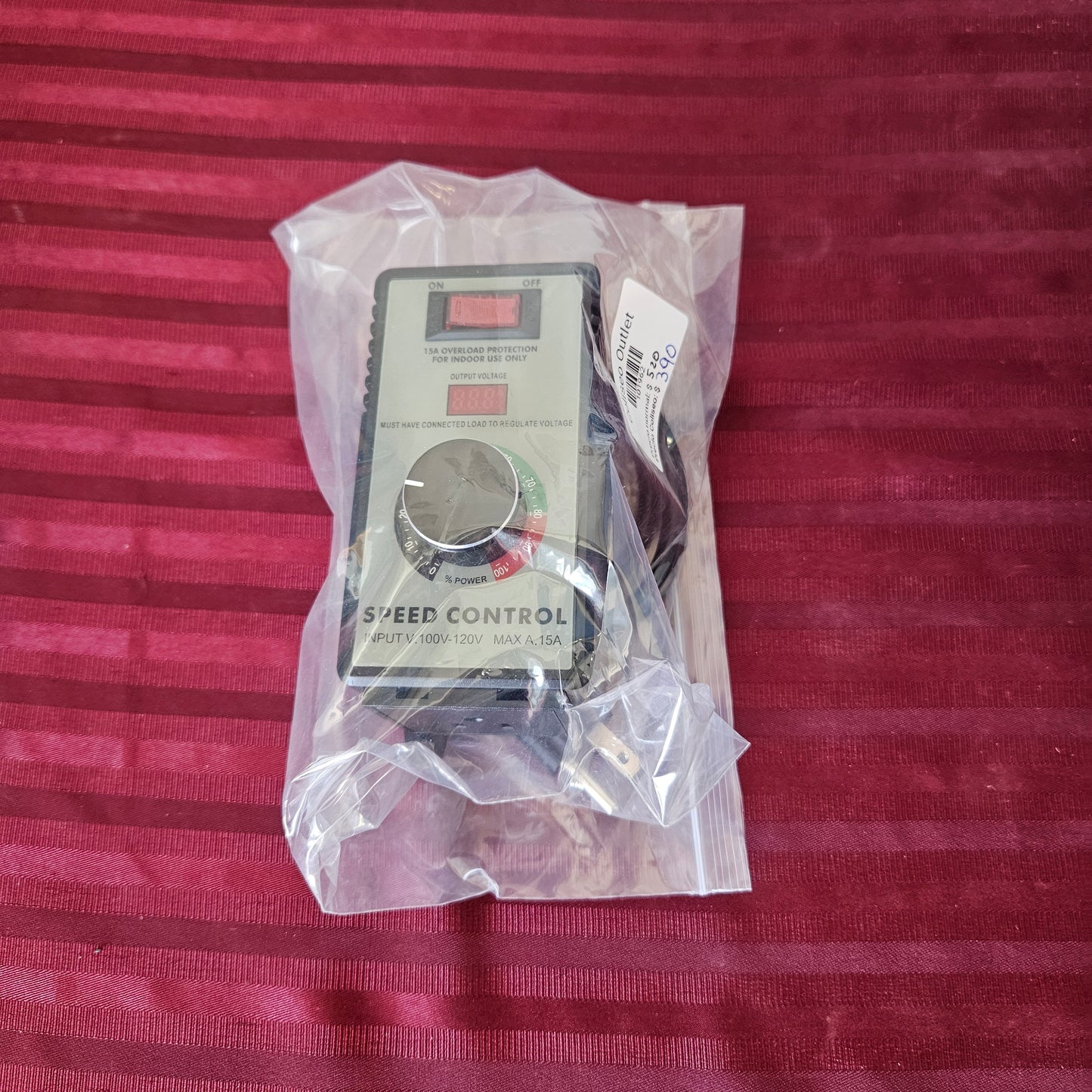 Regulador de velocidad 120V, 15A - Janoiuc (Nuevo, sin empaque)