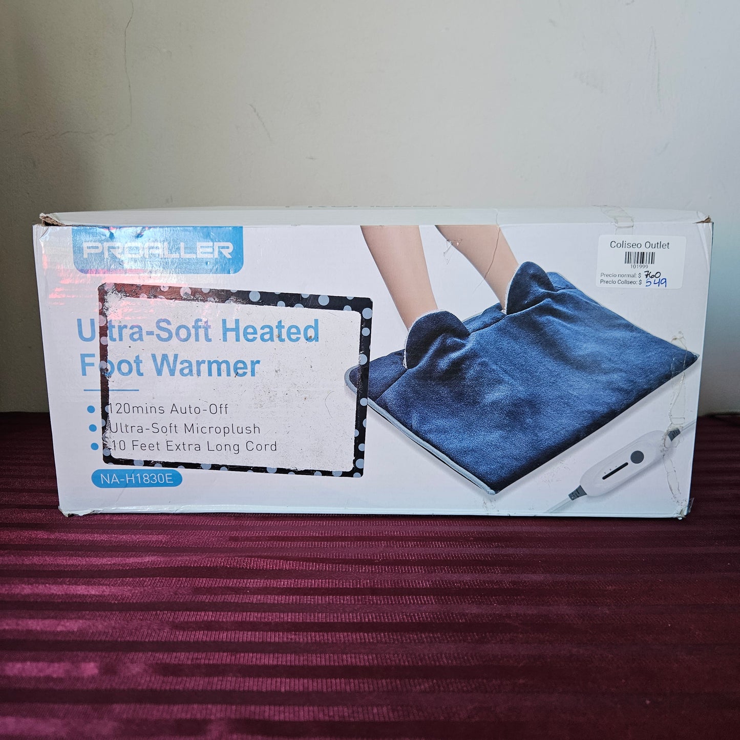 Calentador eléctrico para pies/abdomen/brazos - Proaller (Nuevo, caja abierta)