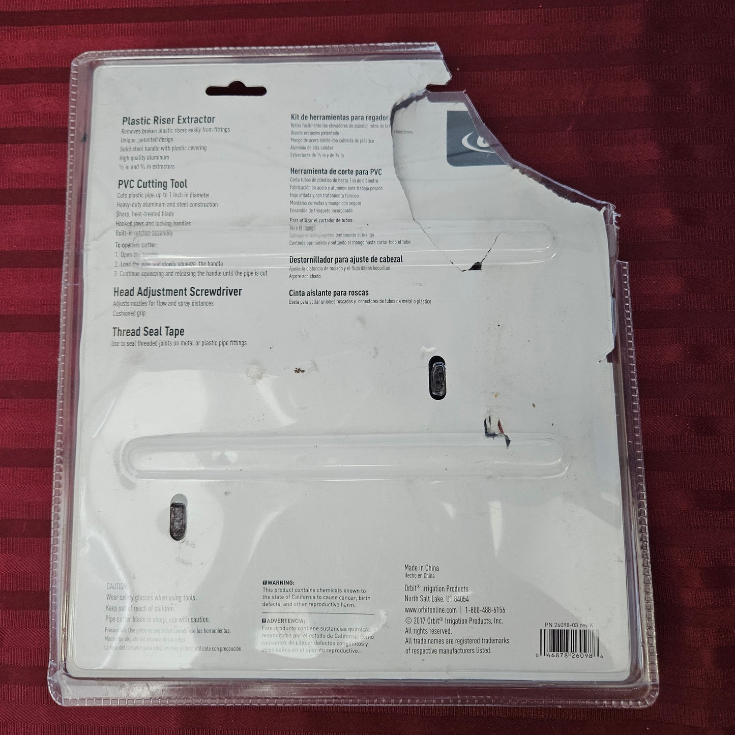 Kit de herramientas para regador - Orbit (Nuevo, empaque abierto)