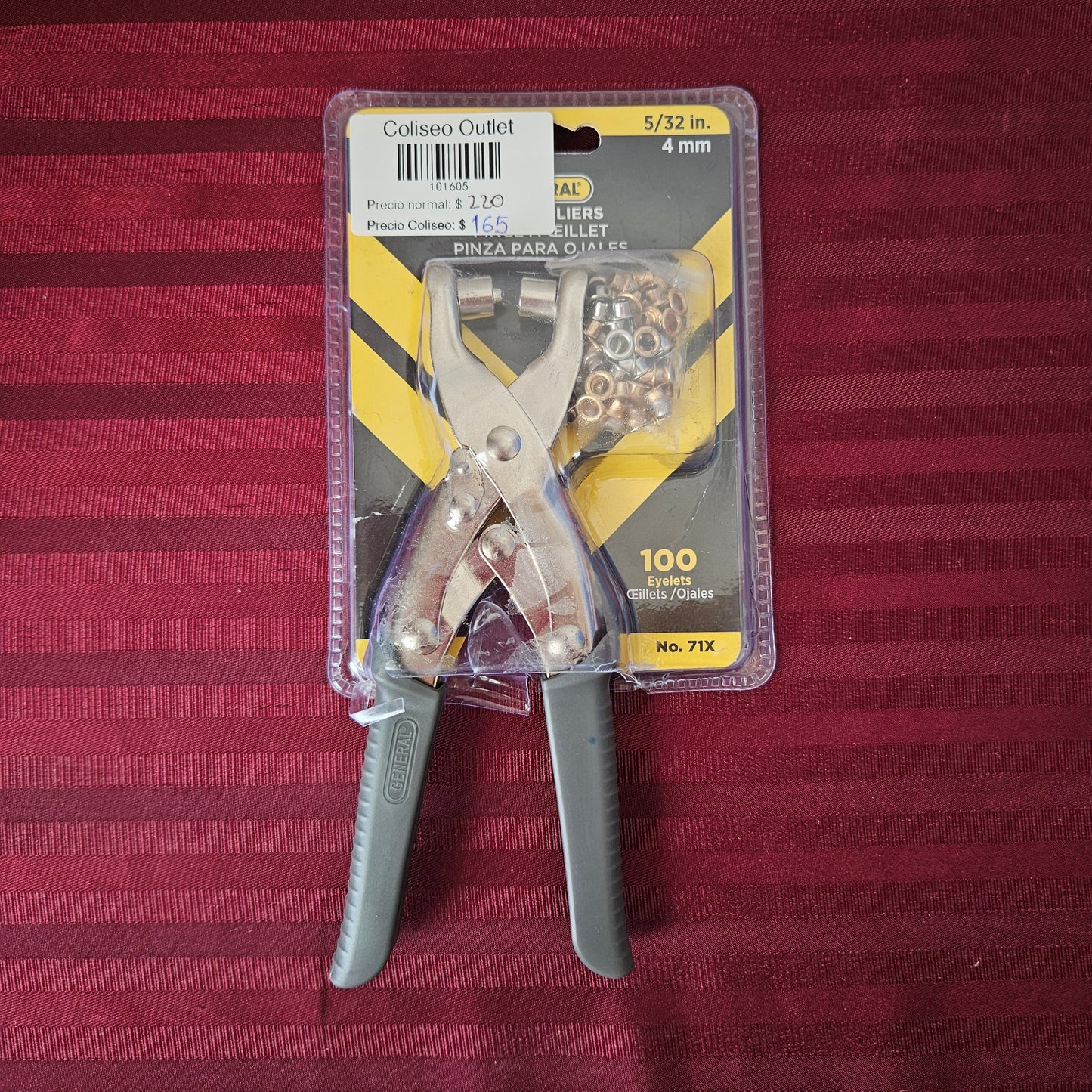 Pinza para remaches tipo ojal 4 mm - General (Nuevo, empaque abierto)