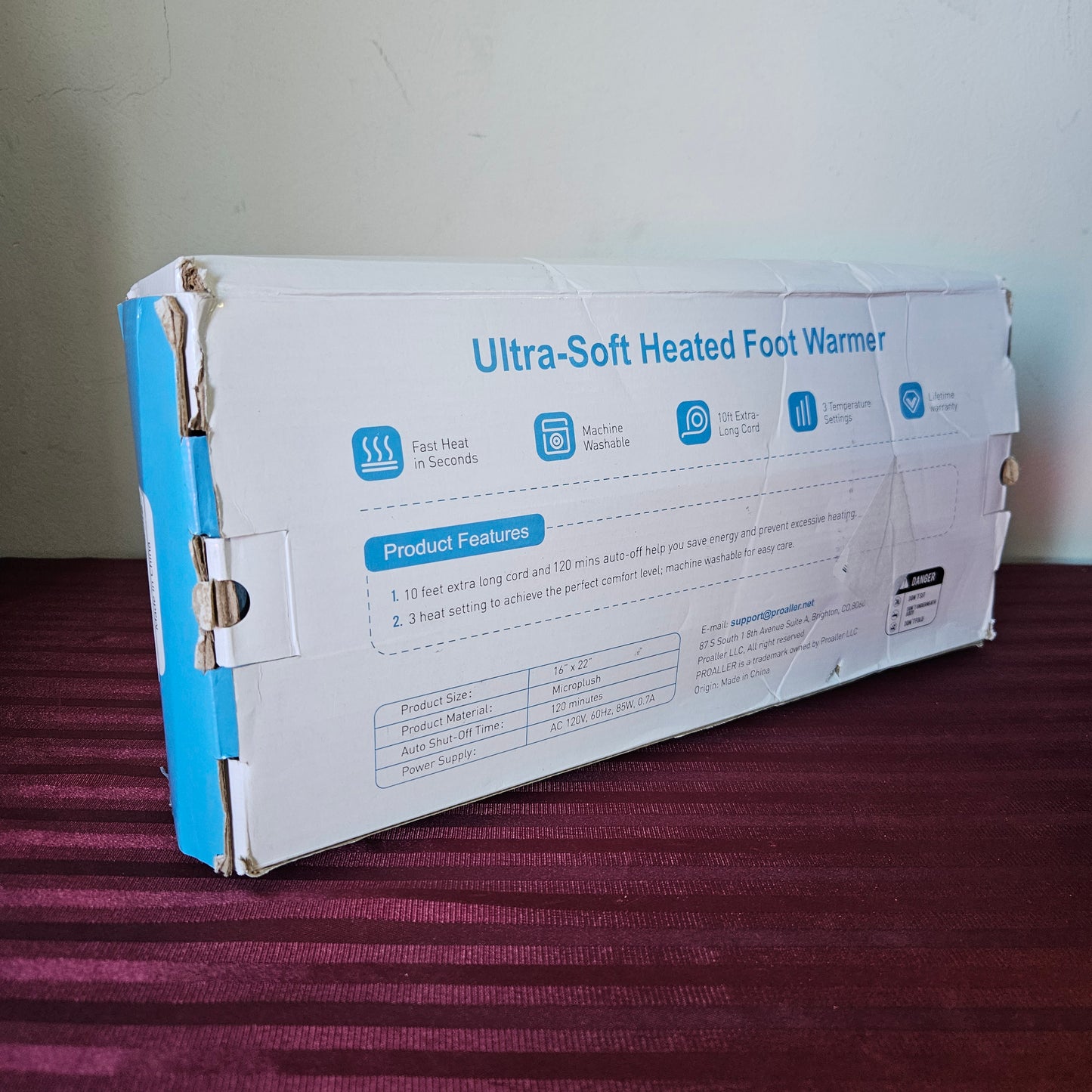 Calentador eléctrico para pies/abdomen/brazos - Proaller (Nuevo, caja abierta)