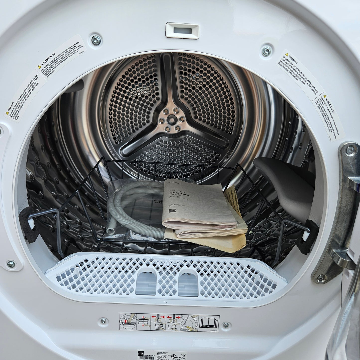 Secadora compacta eléctrica con sensor inteligente 220 V, 4 pies cúbicos - Kenmore (Nuevo, caja abierta)