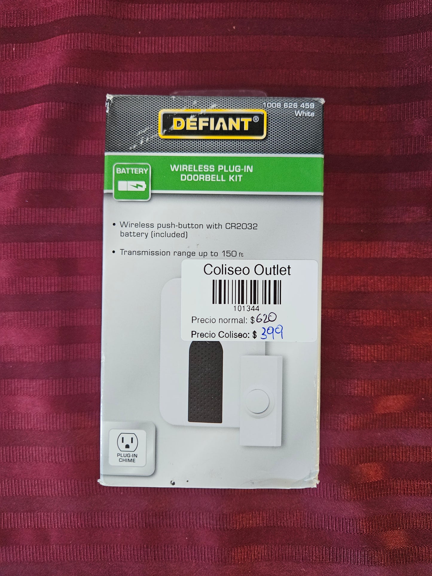 Kit de timbre inalámbrico - Defiant (Nuevo, caja abierta)