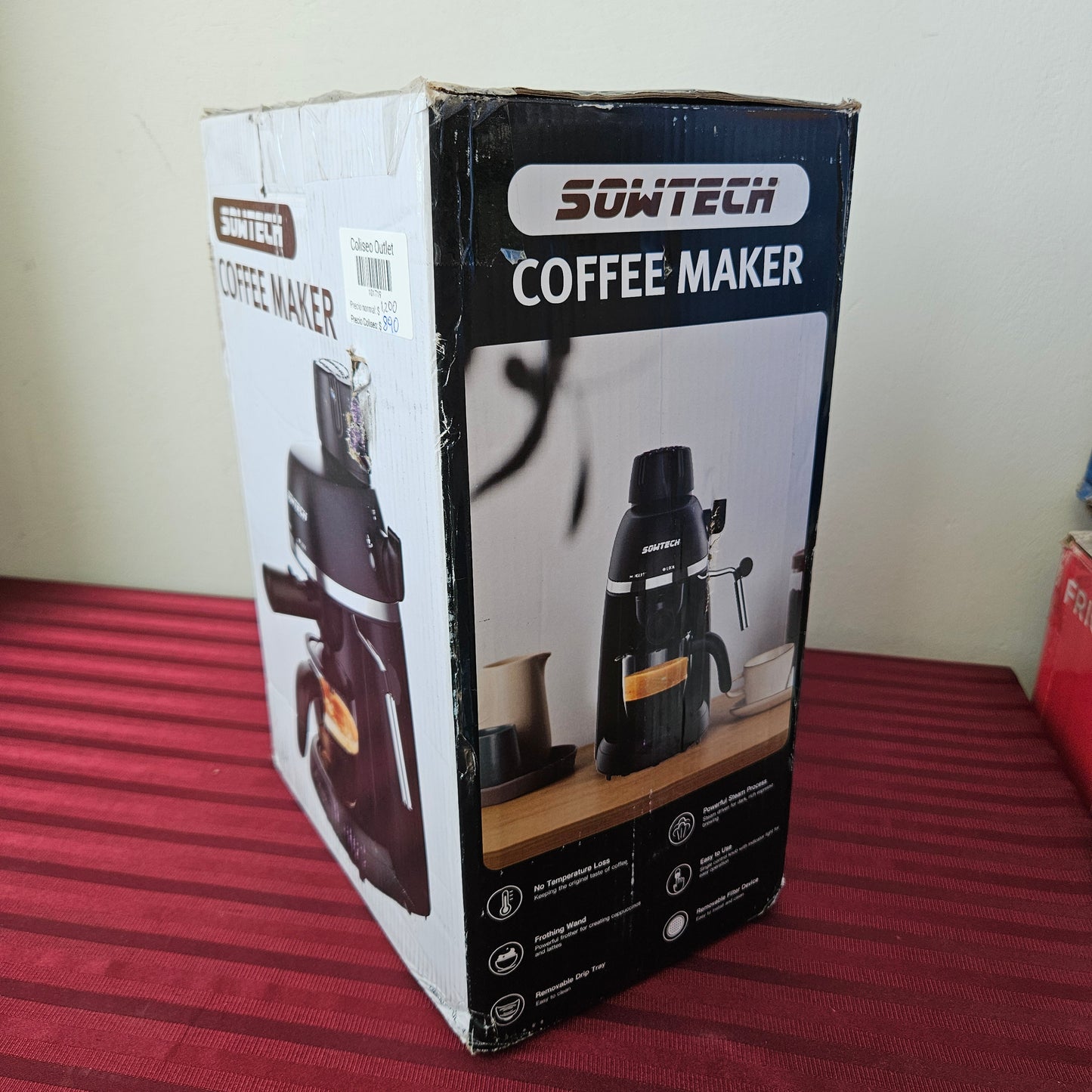 Cafetera para espresso y cappuccino 3.5 bares - Sowtech (Nuevo, caja abierta)