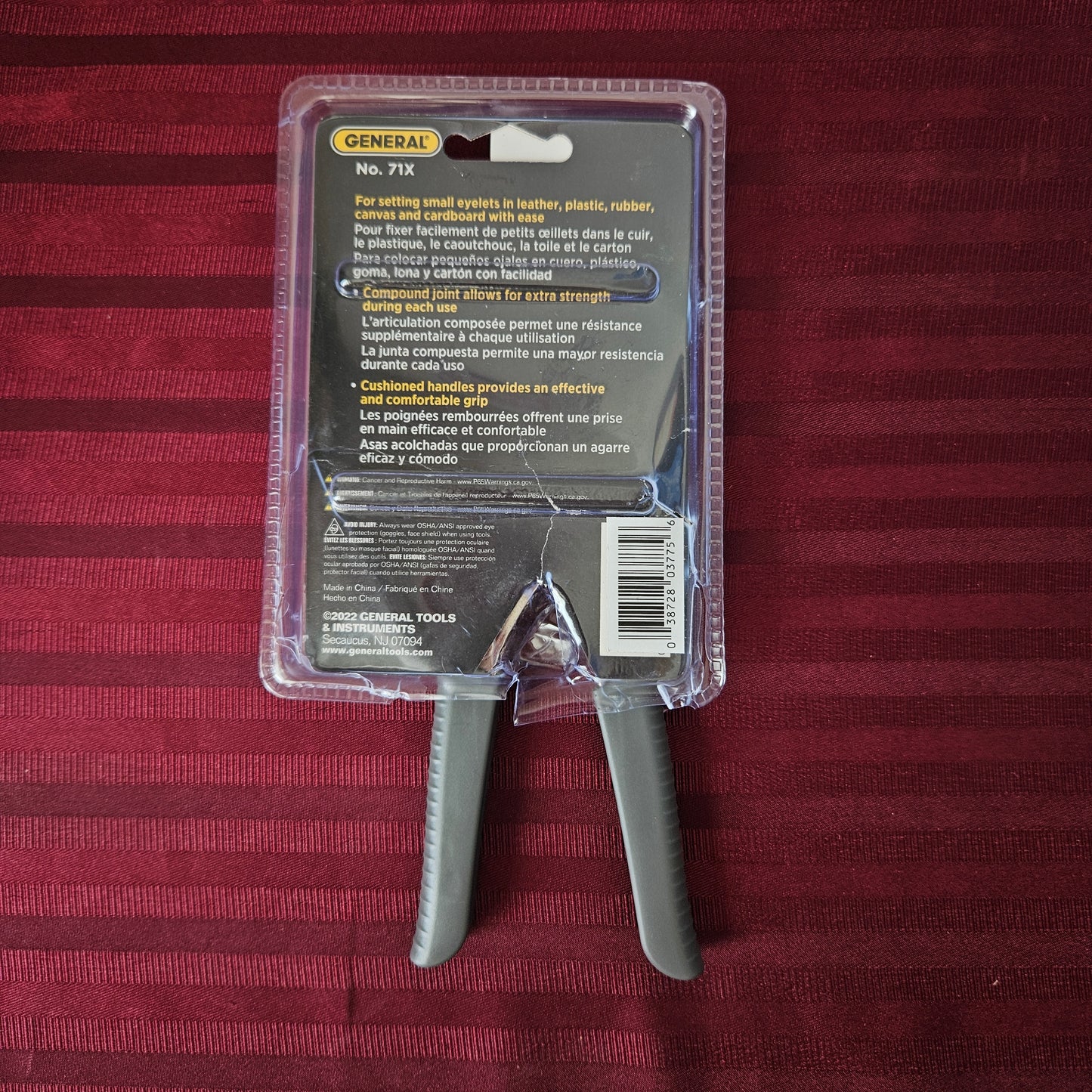 Pinza para remaches tipo ojal 4 mm - General (Nuevo, empaque abierto)