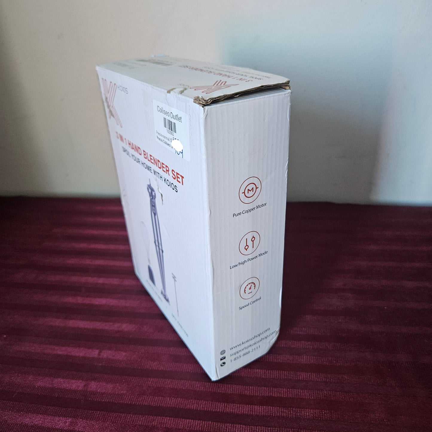 Batidora de mano de inmersión 3 en 1 de acero inoxidable - KOIOS (Nuevo, caja abierta)