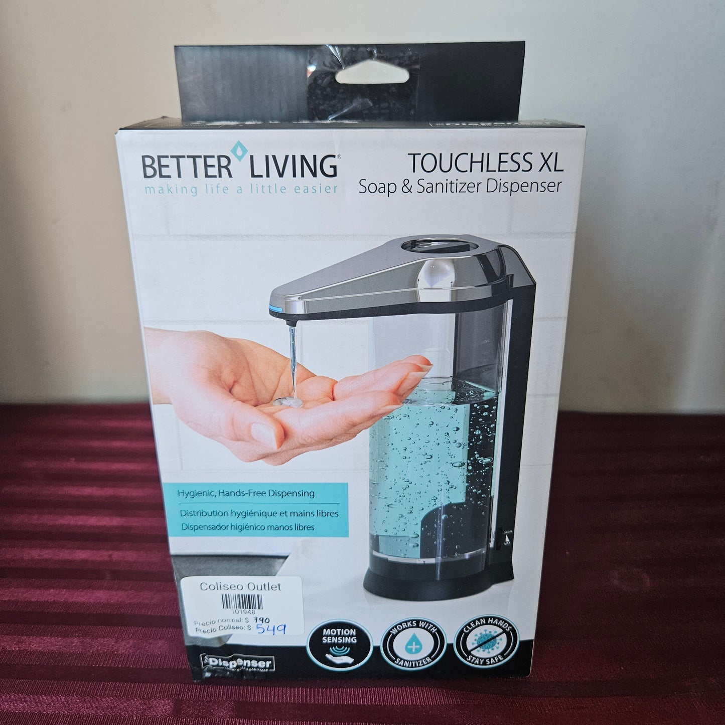 Dispensador de jabón/gel antibacterial automático sin tacto - Better Living (Nuevo)