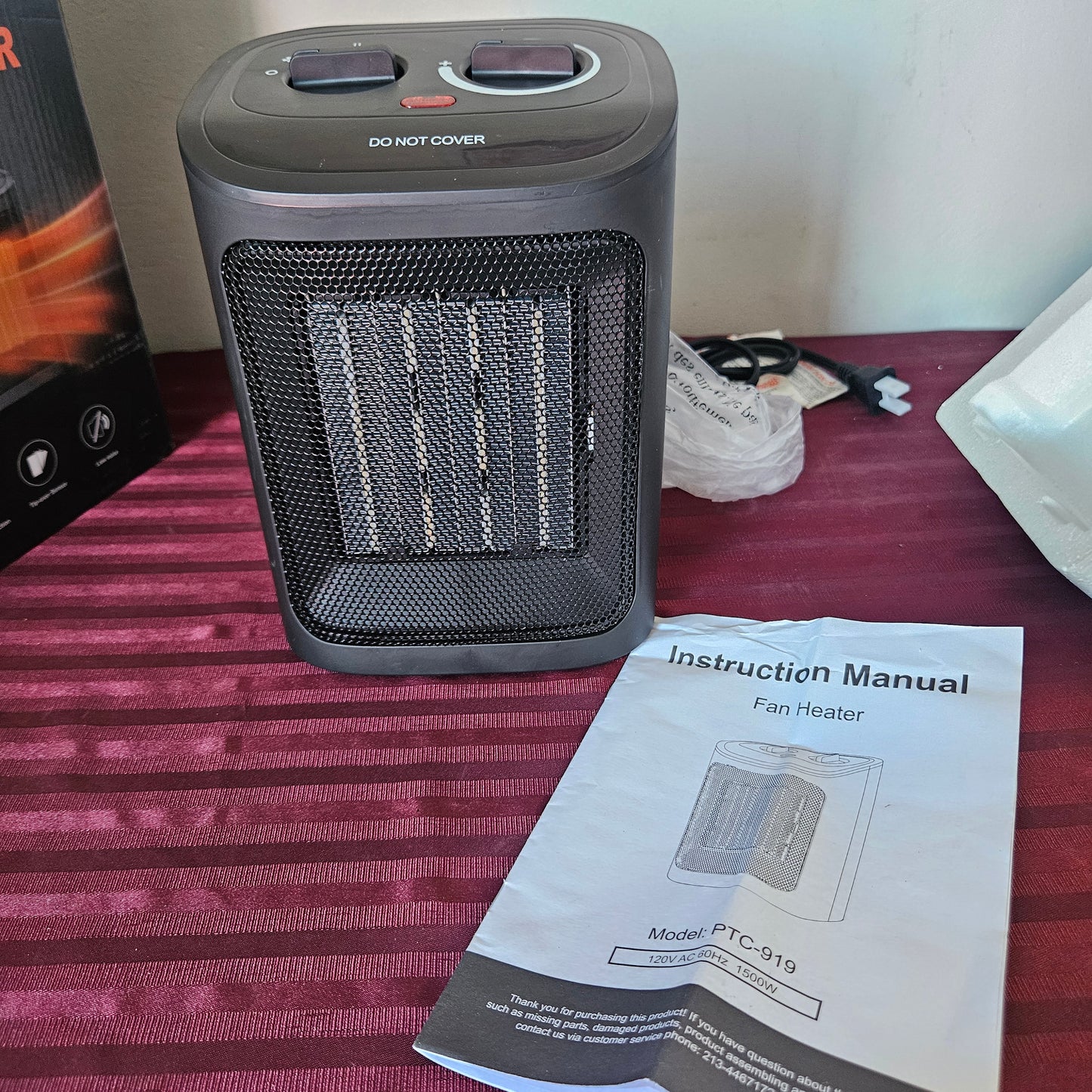 Calefactor de cerámica eléctrico portátil PTC (Nuevo, caja abierta)