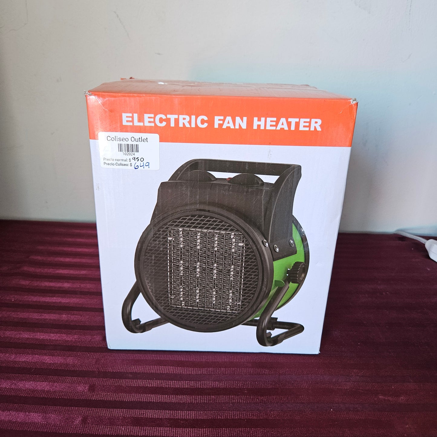 Calefactor eléctrico de cerámica portátil PTC (Nuevo, caja abierta)