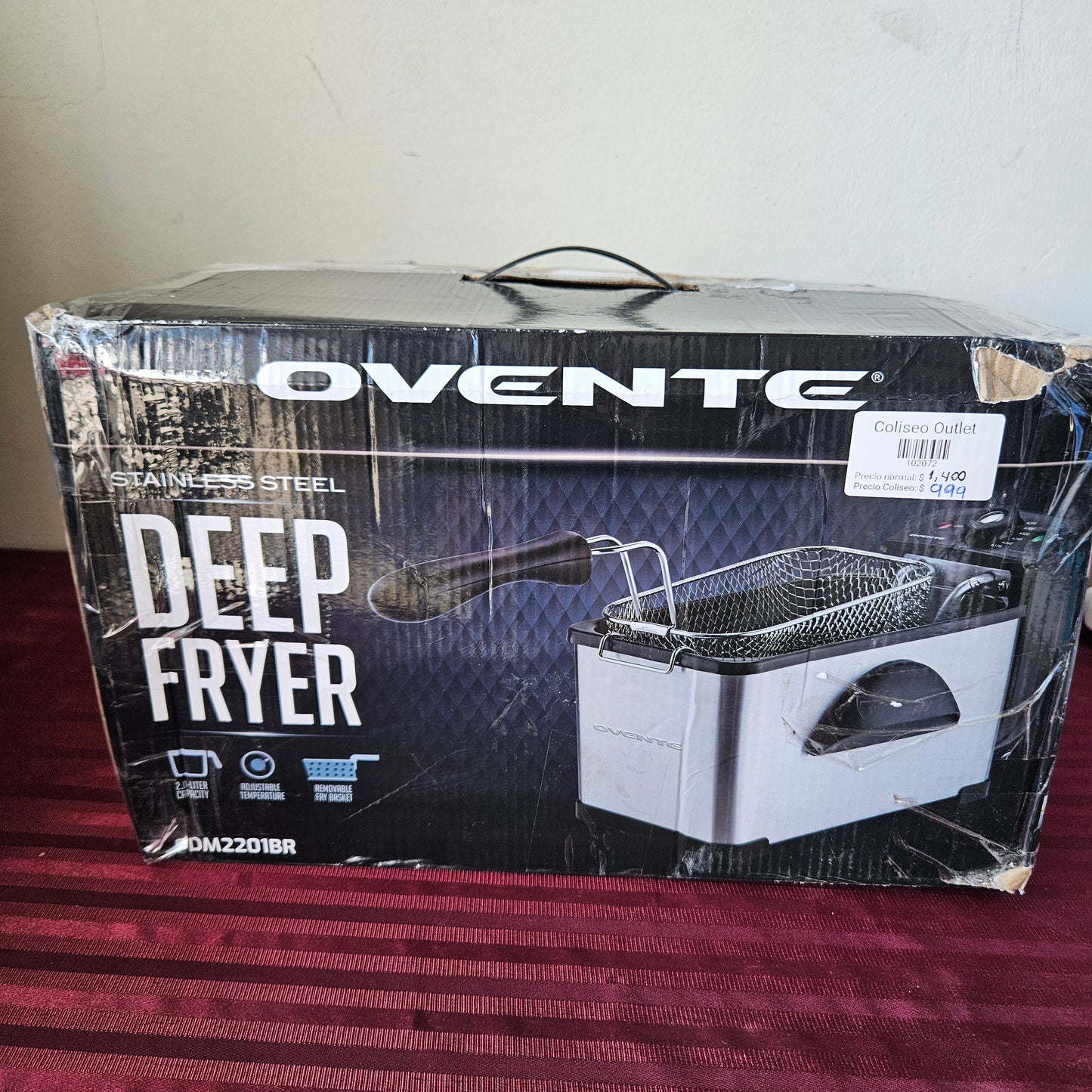 Freidora de aceite de 2 litros de acero inoxidable - OVENTE (Nuevo, caja abierta)