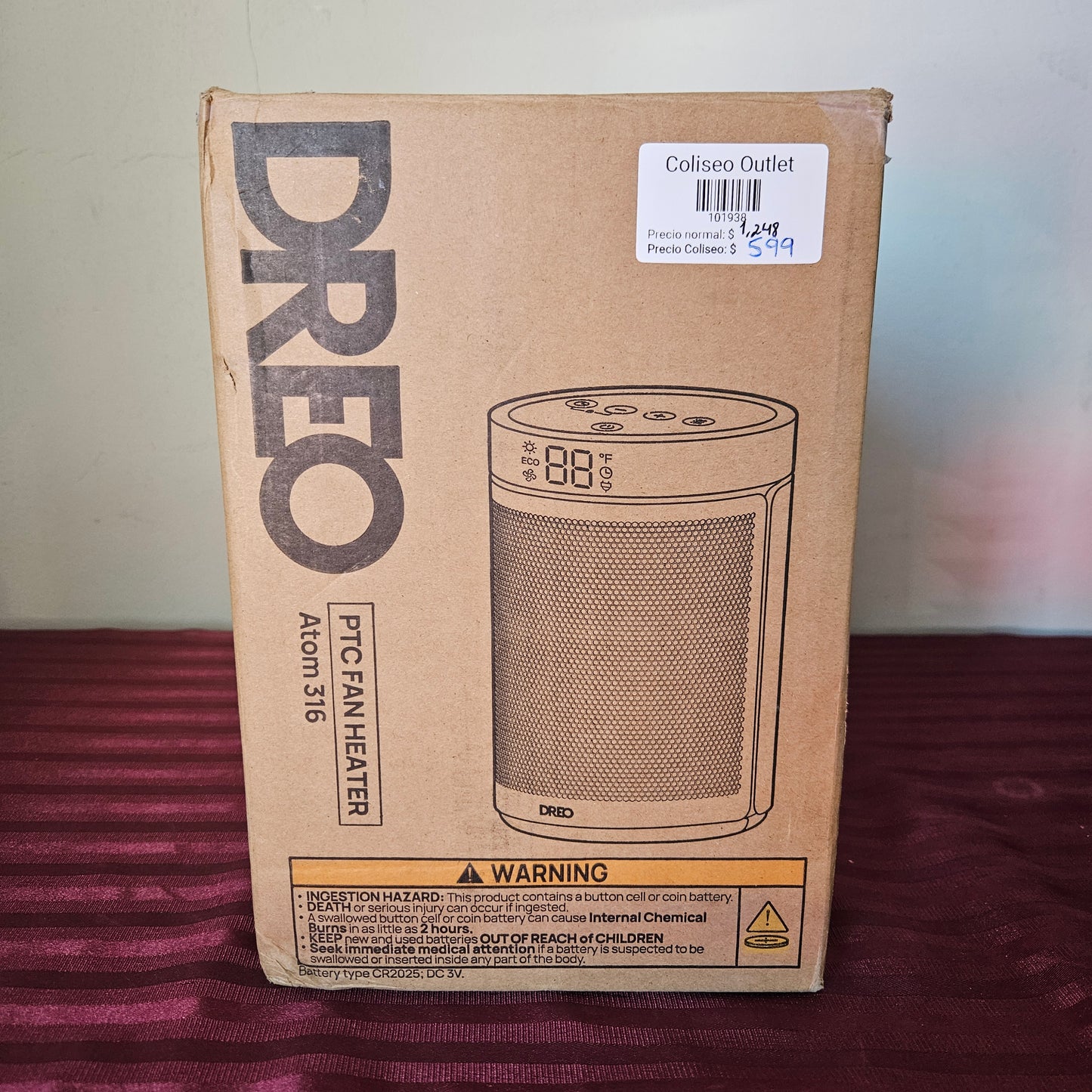 Calefactor eléctrico digital portátil PTC - DREO (Nuevo, caja abierta)