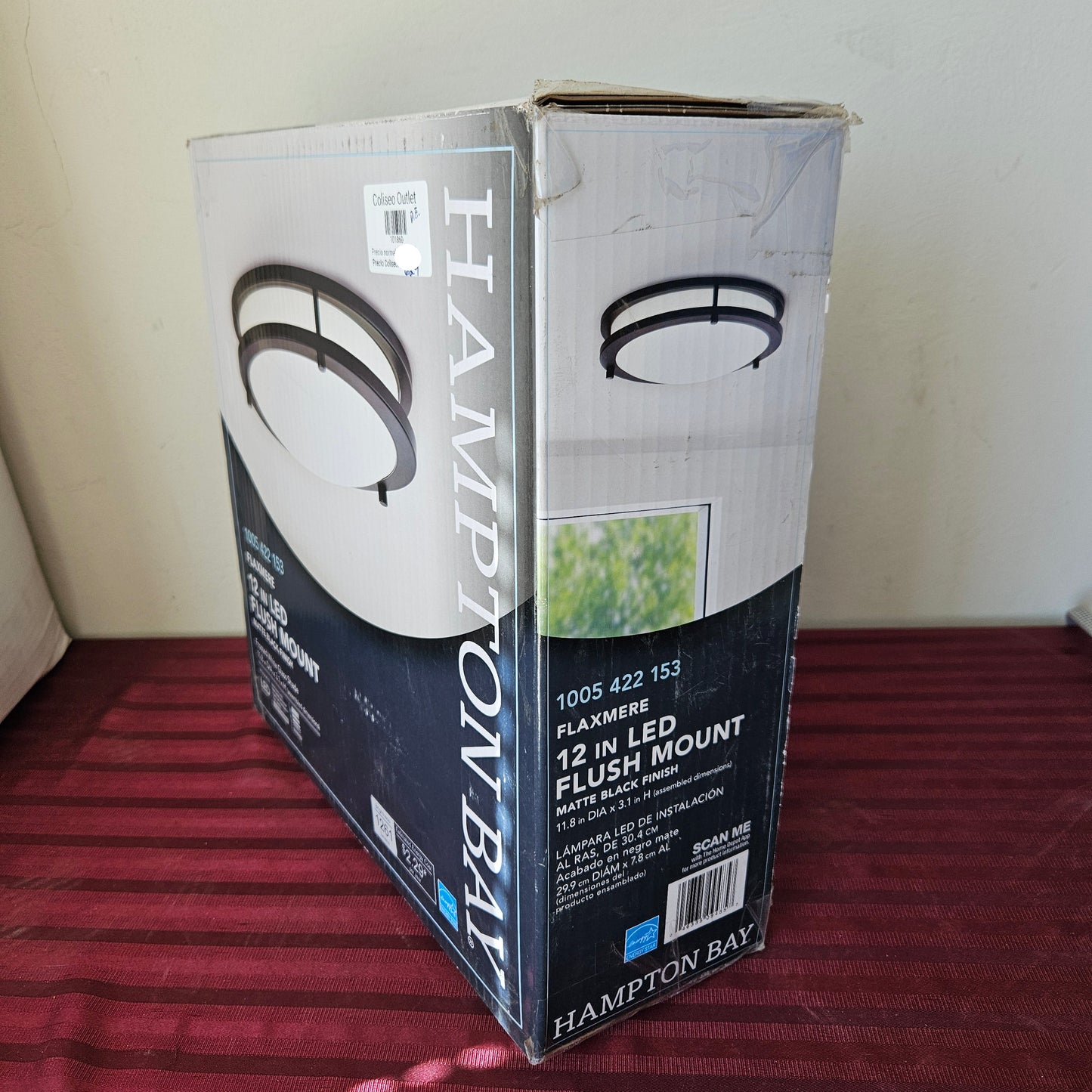 Lámpara de techo LED - Hampton Bay Flaxmere (Nuevo, detalle estético)