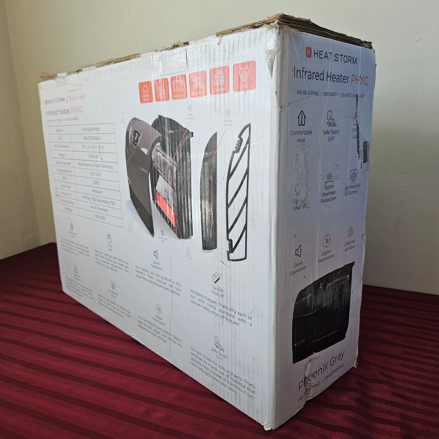 Calefactor infrarrojo eléctrico digital con control remoto - Heat Storm PHXG (Nuevo, caja abierta)