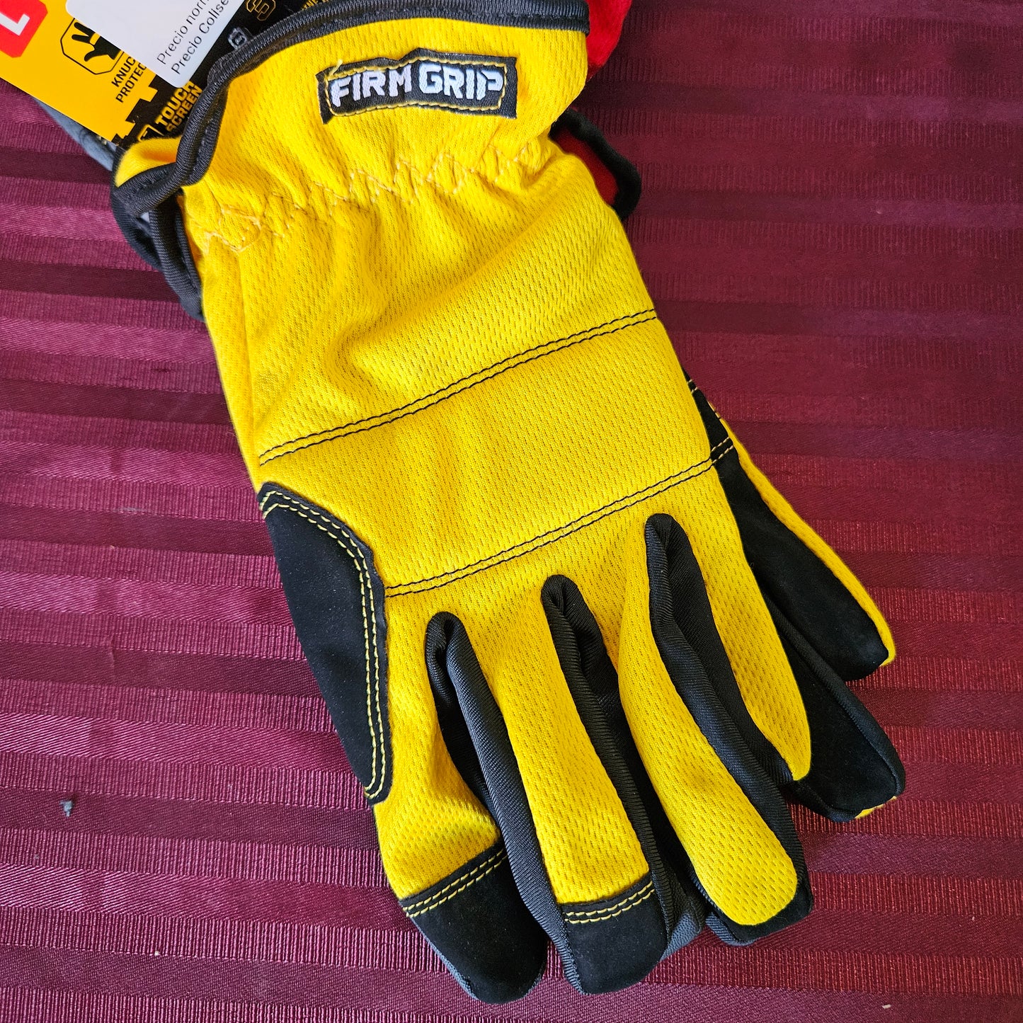 Par de guantes de trabajo color amarillo (Talla L) - Firm Grip Utility (Nuevo)