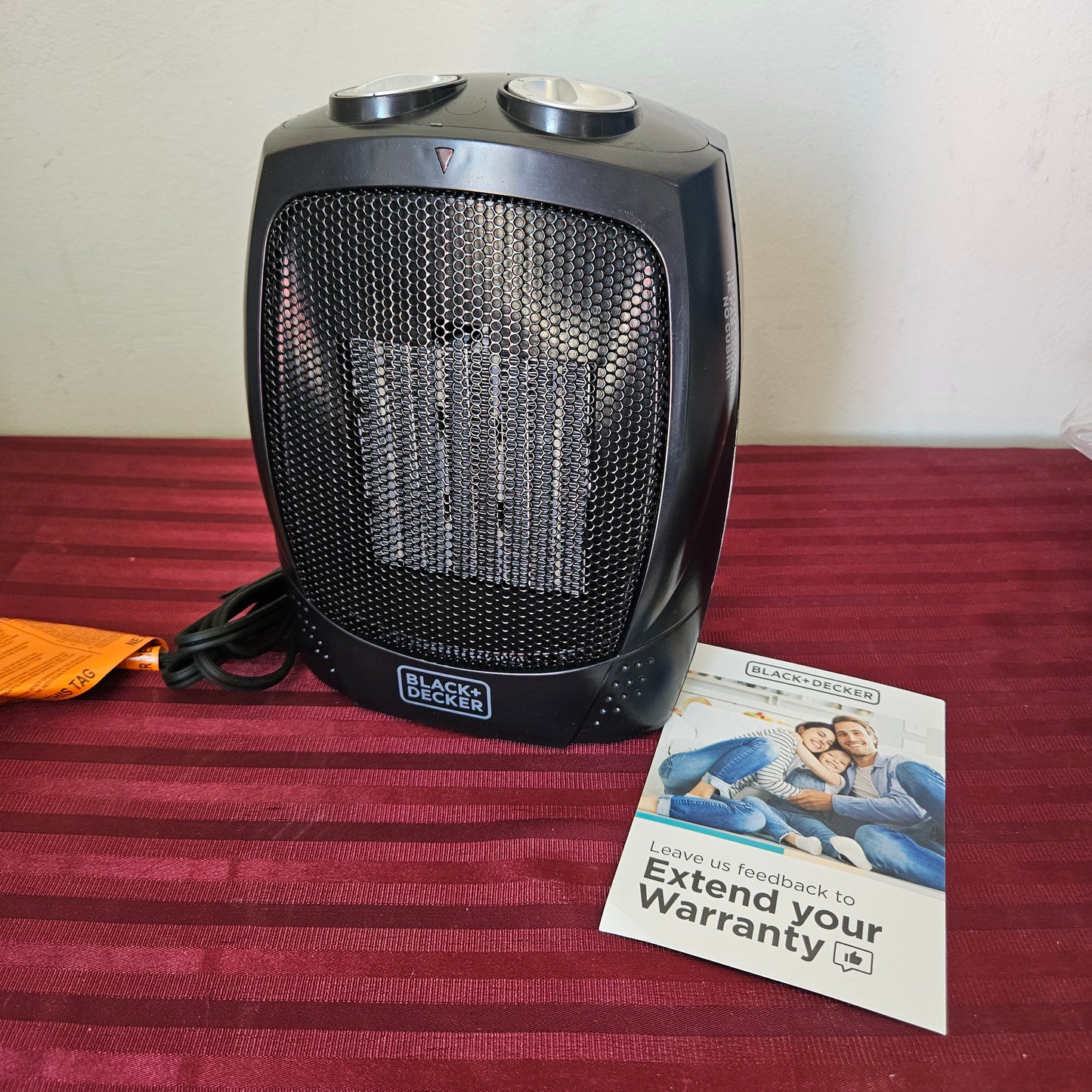 Calefactor de cerámica eléctrico portátil - Black+Decker (Nuevo, caja abierta)