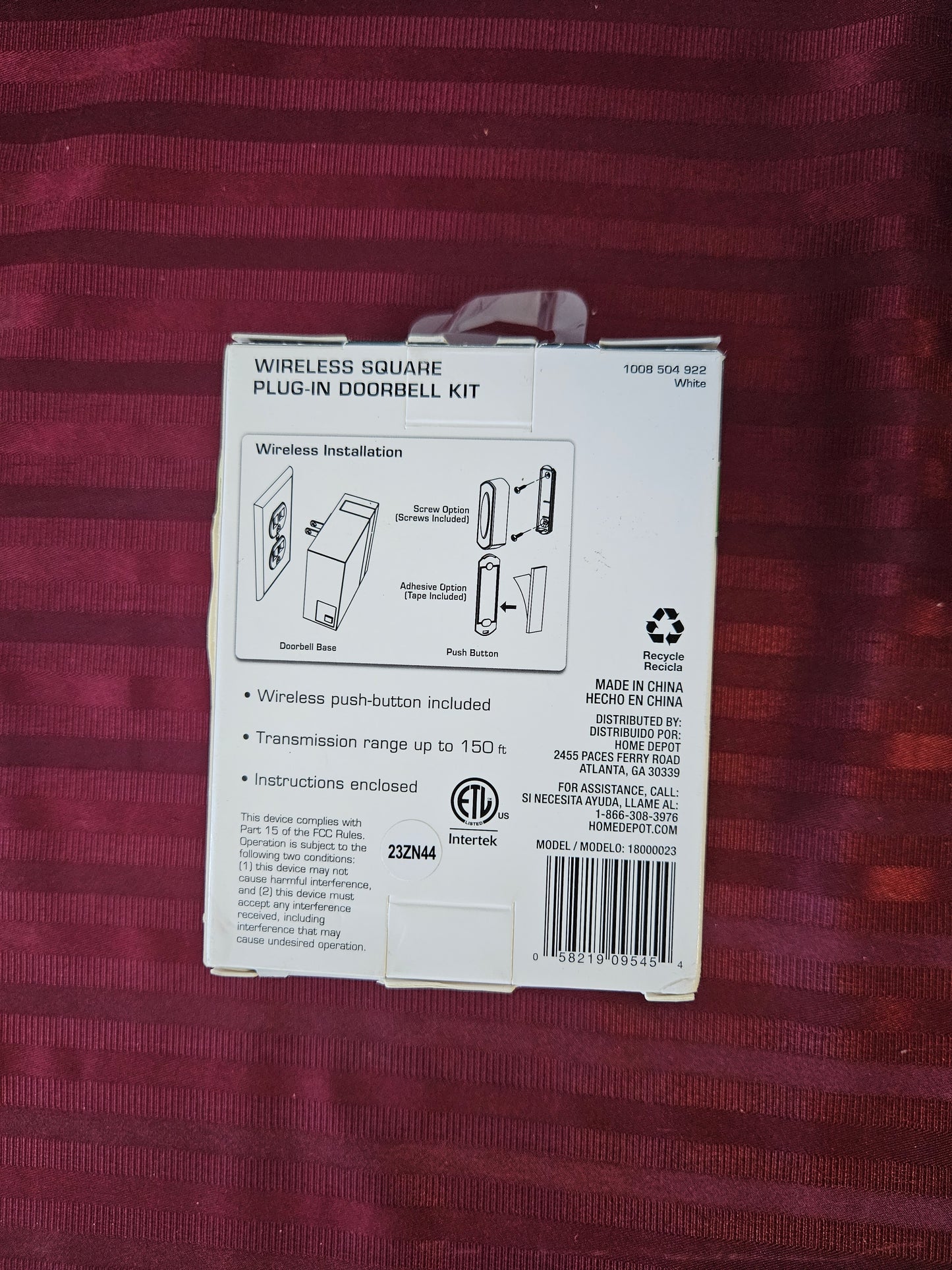 Kit de timbre inalámbrico - Defiant (Nuevo, caja abierta)