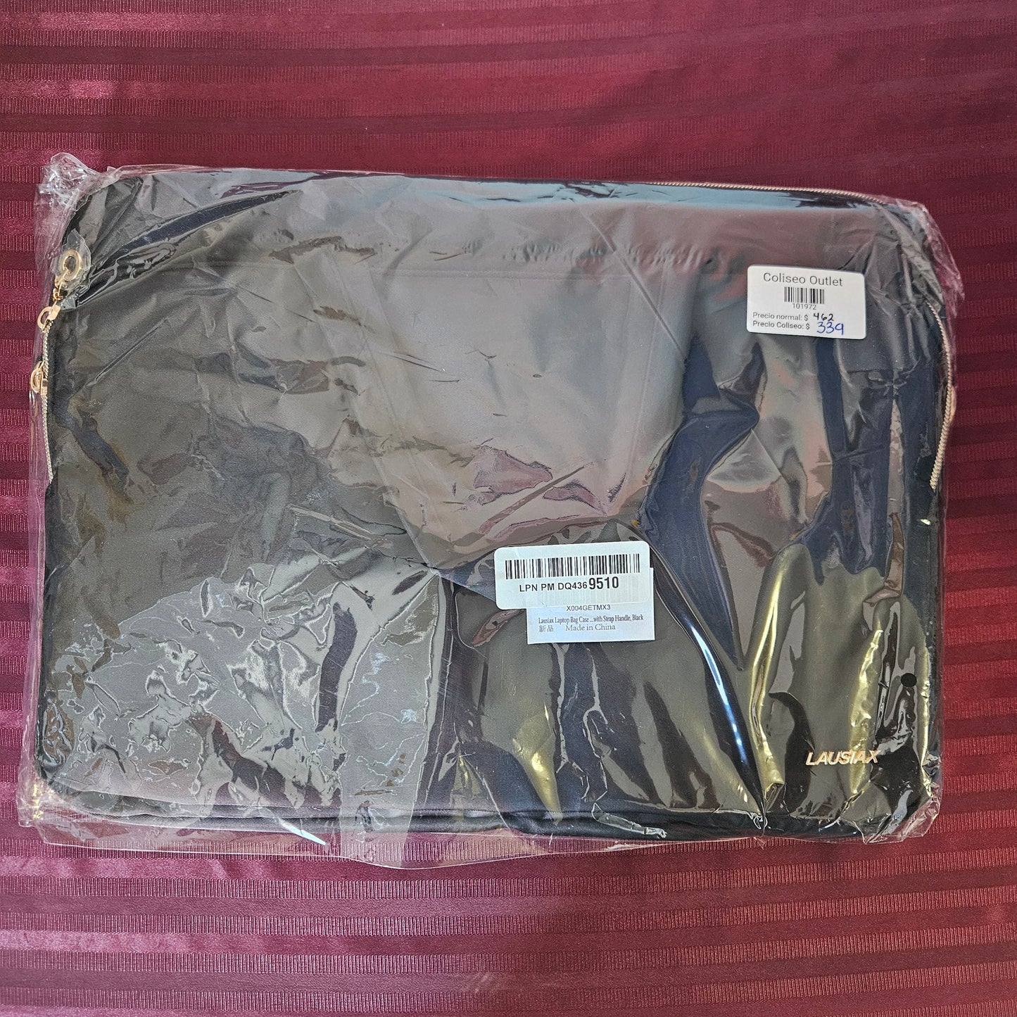 Maletín negro para laptop de hasta 15.6" - Lausiax (Nuevo)