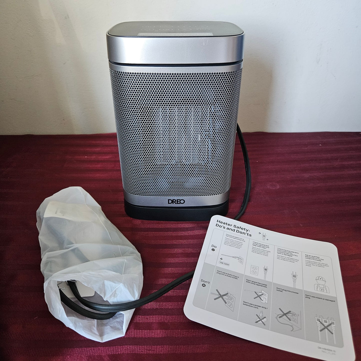 Calefactor de cerámica eléctrico digital portátil PTC oscilante - DREO (Nuevo, caja abierta)