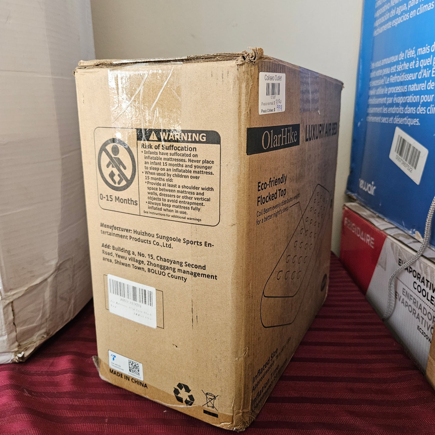 Colchón inflable individual con bomba integrada y bolsa de almacenamiento - OlarHike (Nuevo)