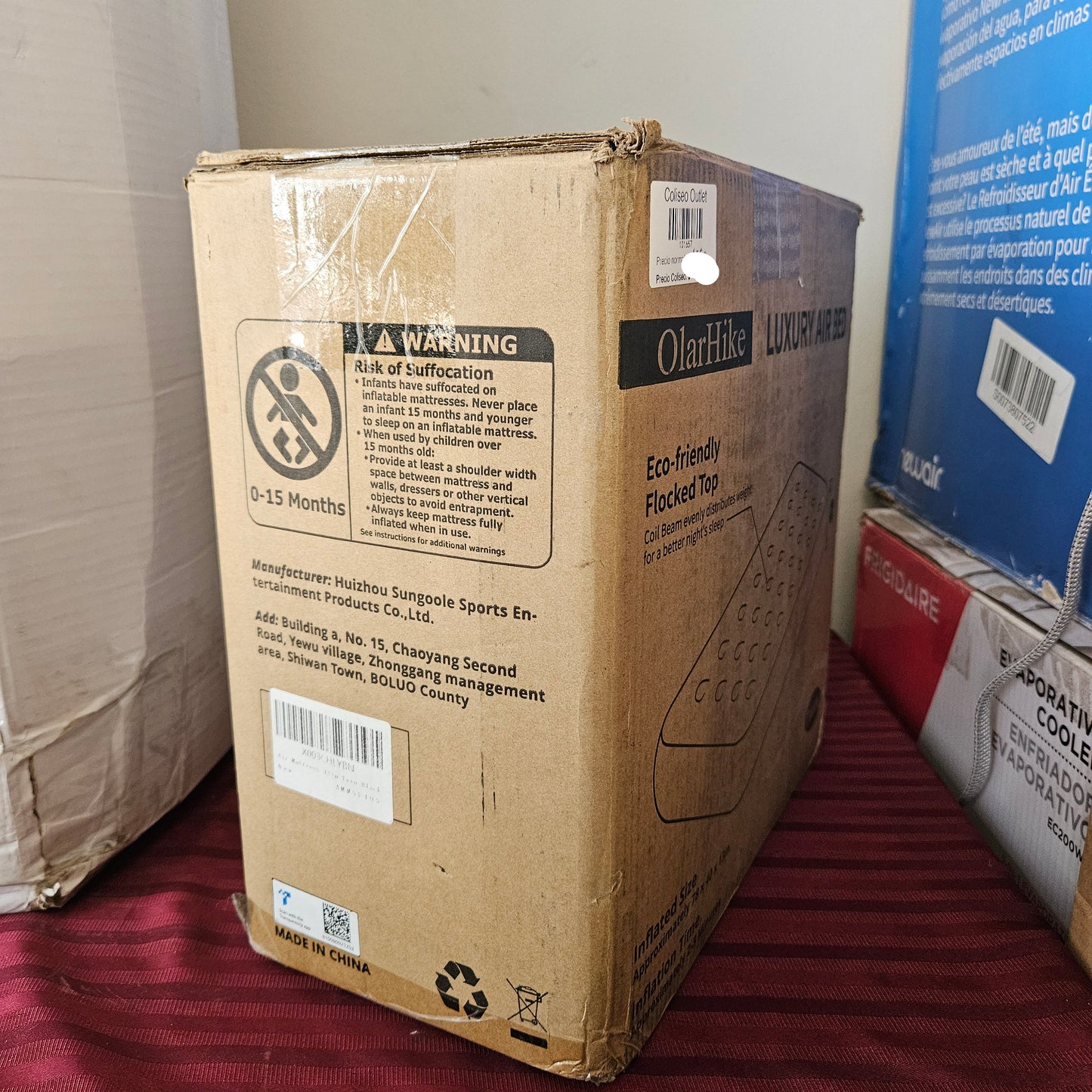 Colchón inflable individual con bomba integrada y bolsa de almacenamiento - OlarHike (Nuevo)