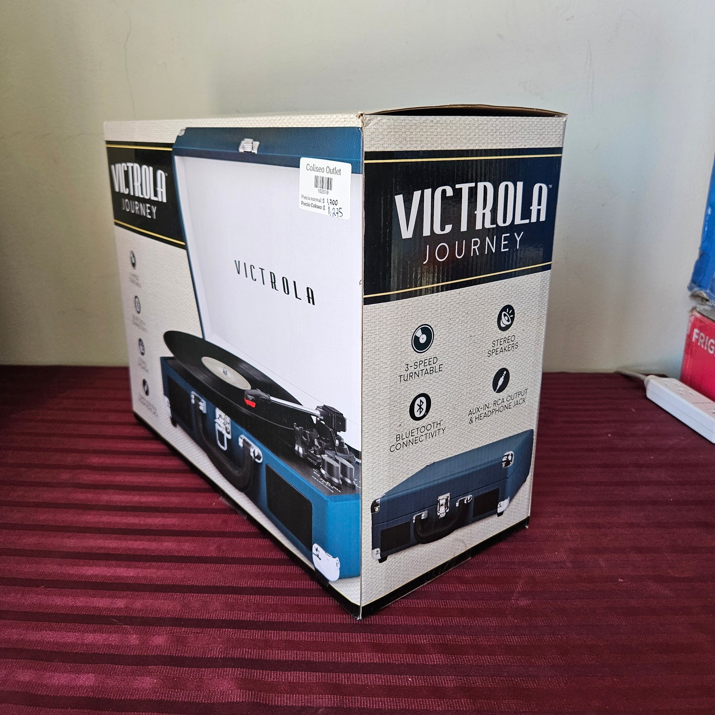 Tocadiscos portátil con bocinas integradas Bluetooth - Victrola Journey (Nuevo, caja abierta)