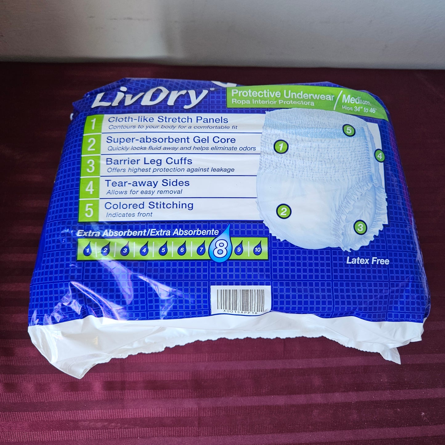 Pañales para adulto extra absorbente 19 piezas talla M - LivDry (Nuevo)