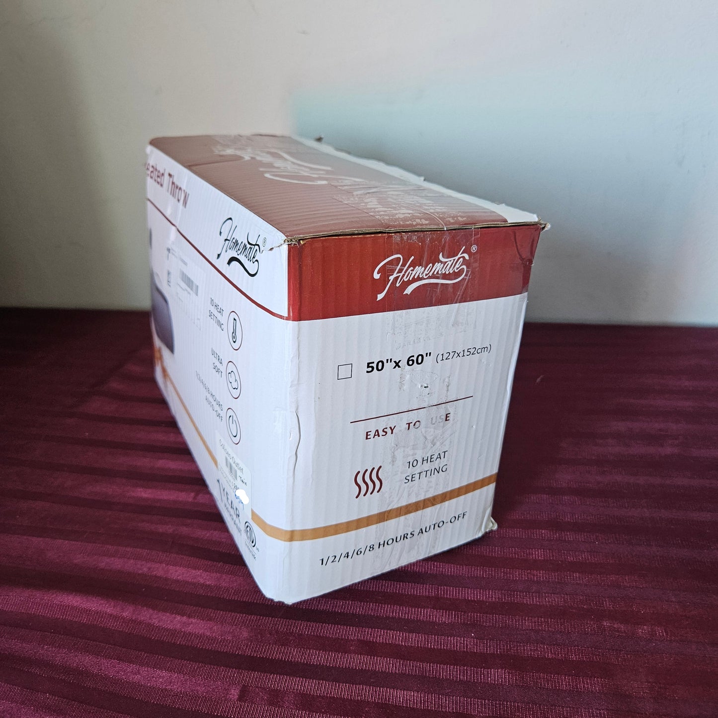 Manta térmica eléctrica color gris individual (50"x60") - Homemate (Nuevo, caja abierta)