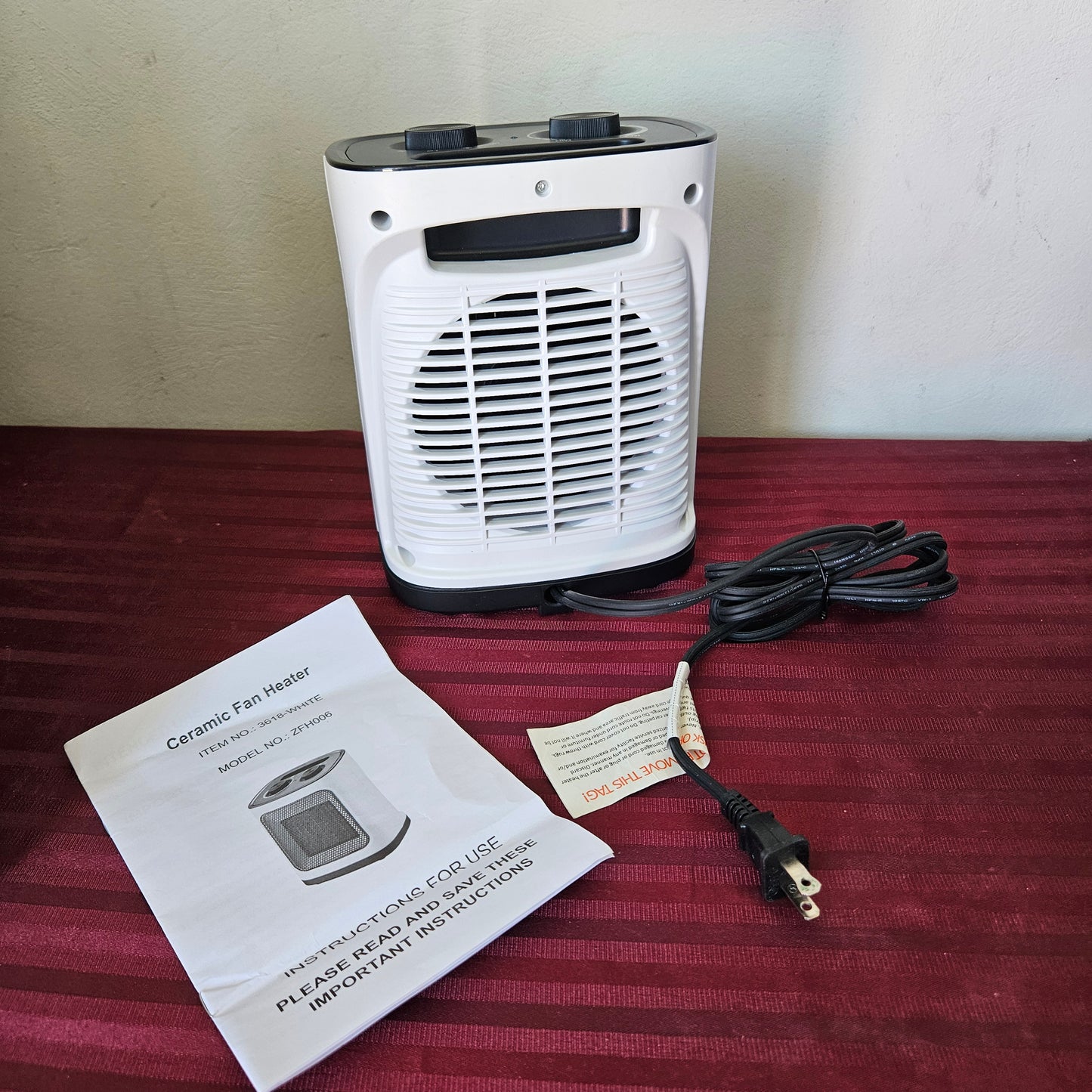 Calefactor de cerámica eléctrico portátil - Kismile (Nuevo, caja abierta)