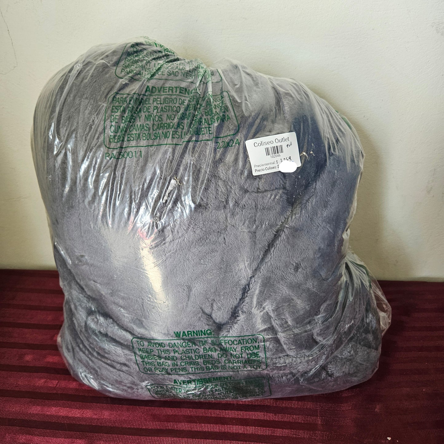 Manta térmica eléctrica matrimonial color gris (72" x 84") - McJaw (Nuevo)