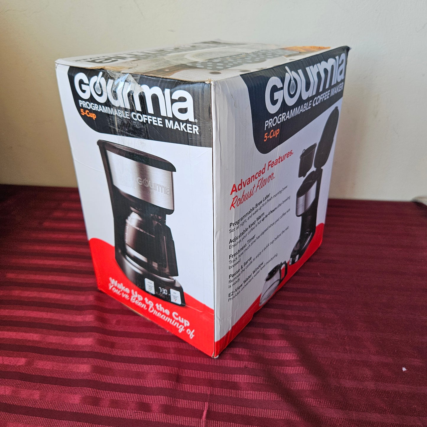 Cafetera de 5 tazas programable - Gourmia (Nuevo, caja abierta)