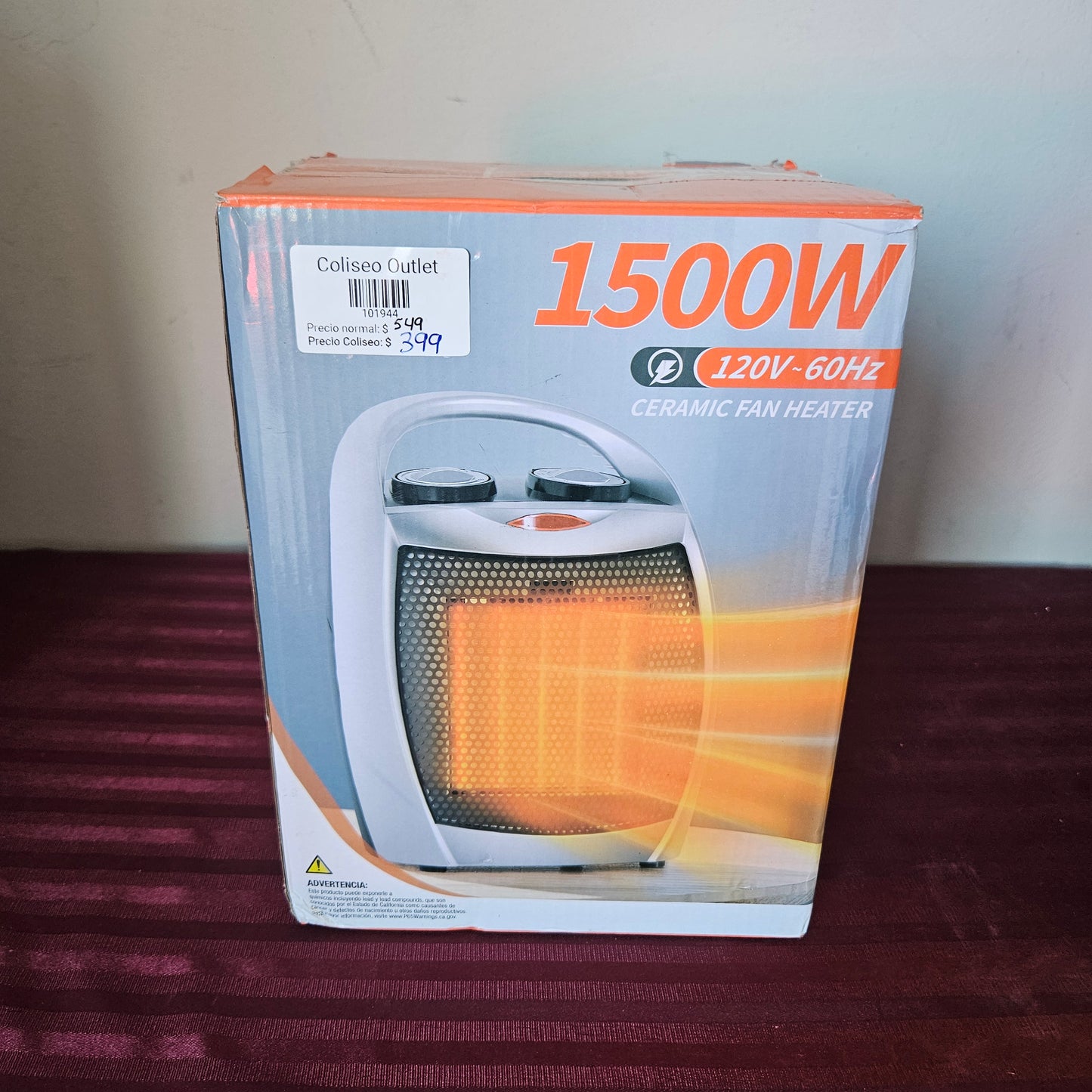 Calefactor de cerámica eléctrico portátil PTC - Kismile (Nuevo, caja abierta)