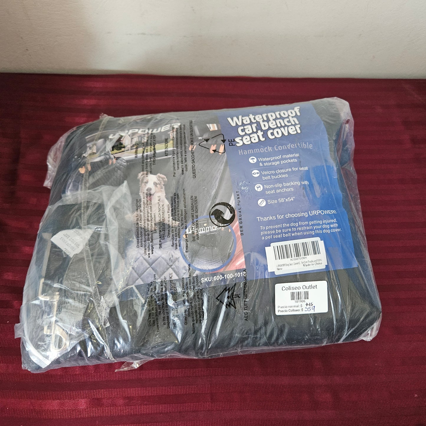 Funda de asiento impermeable para carro para perro - URPOWER (Nuevo)
