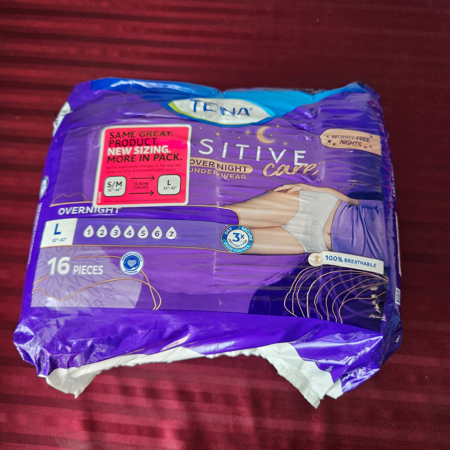 Pañales para mujer nocturno 16 piezas talla L - TENA (Nuevo)