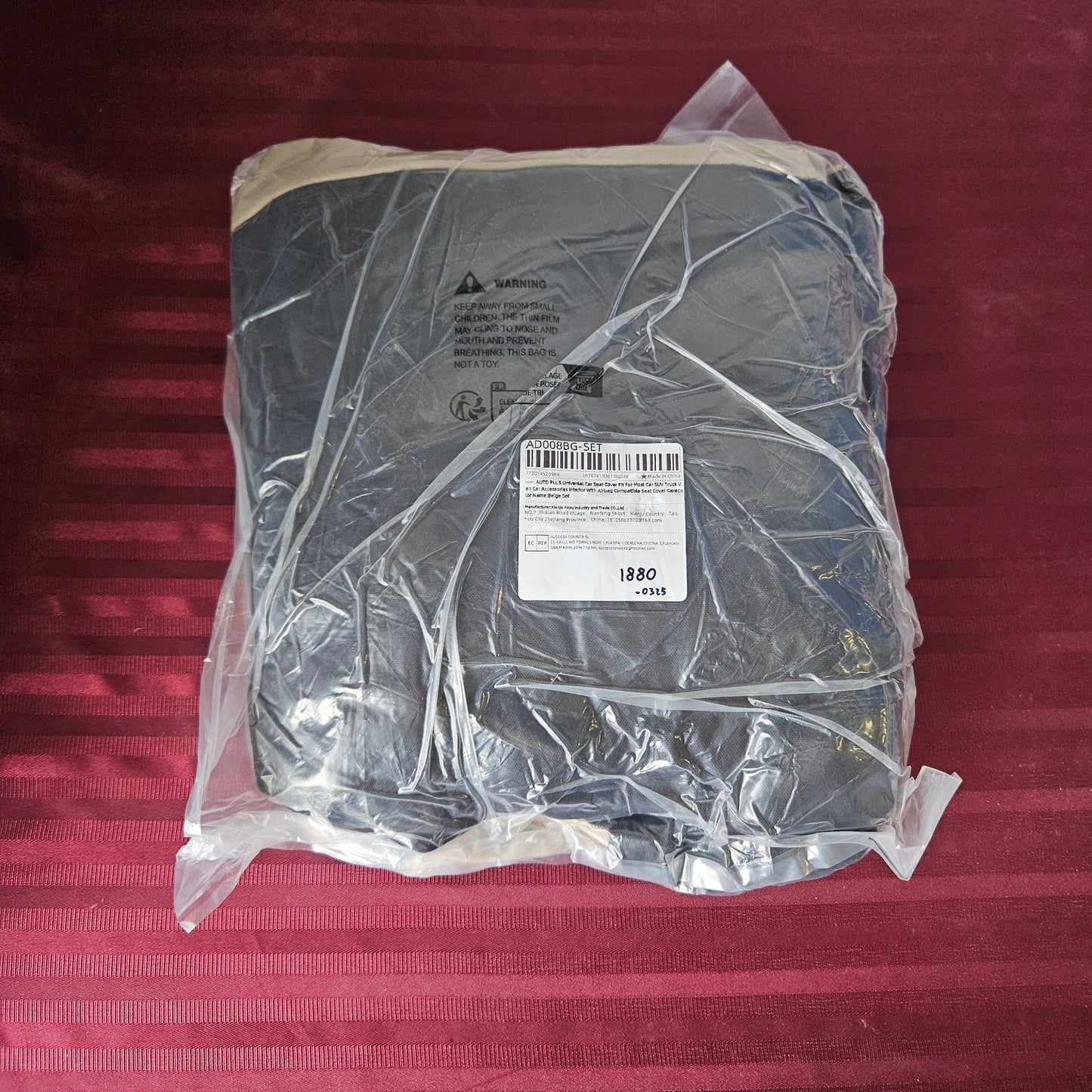 Juego de cubreasientos universal para asientos delanteros y traseros color negro con café - Auto Plus (Nuevo)