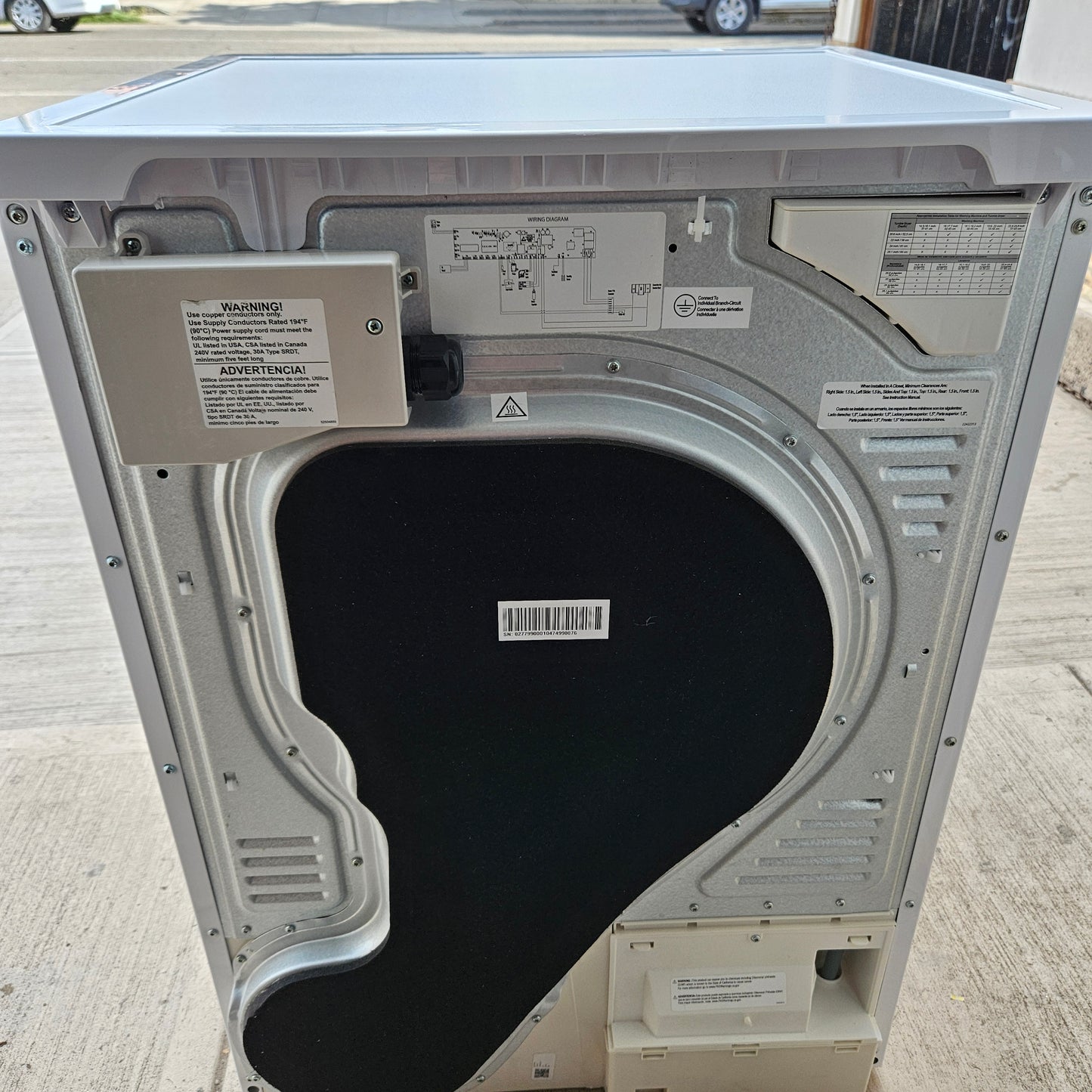 Secadora compacta eléctrica con sensor inteligente 220 V, 4 pies cúbicos - Kenmore (Nuevo, caja abierta)