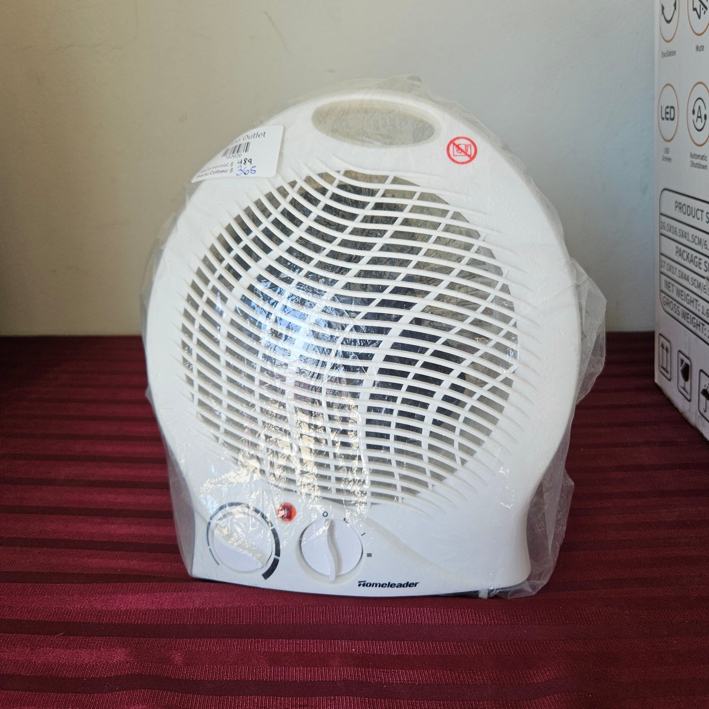 Calefactor eléctrico portátil con ventilador - Homeleader (Nuevo)