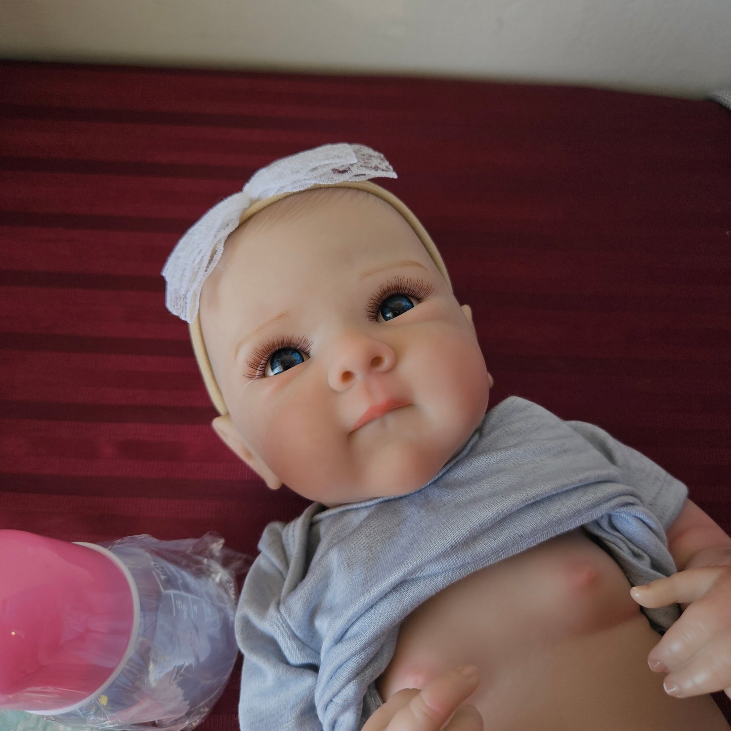 Bebé Reborn niña ojos abiertos cuerpo completo de vinilo siliconado (Nuevo)
