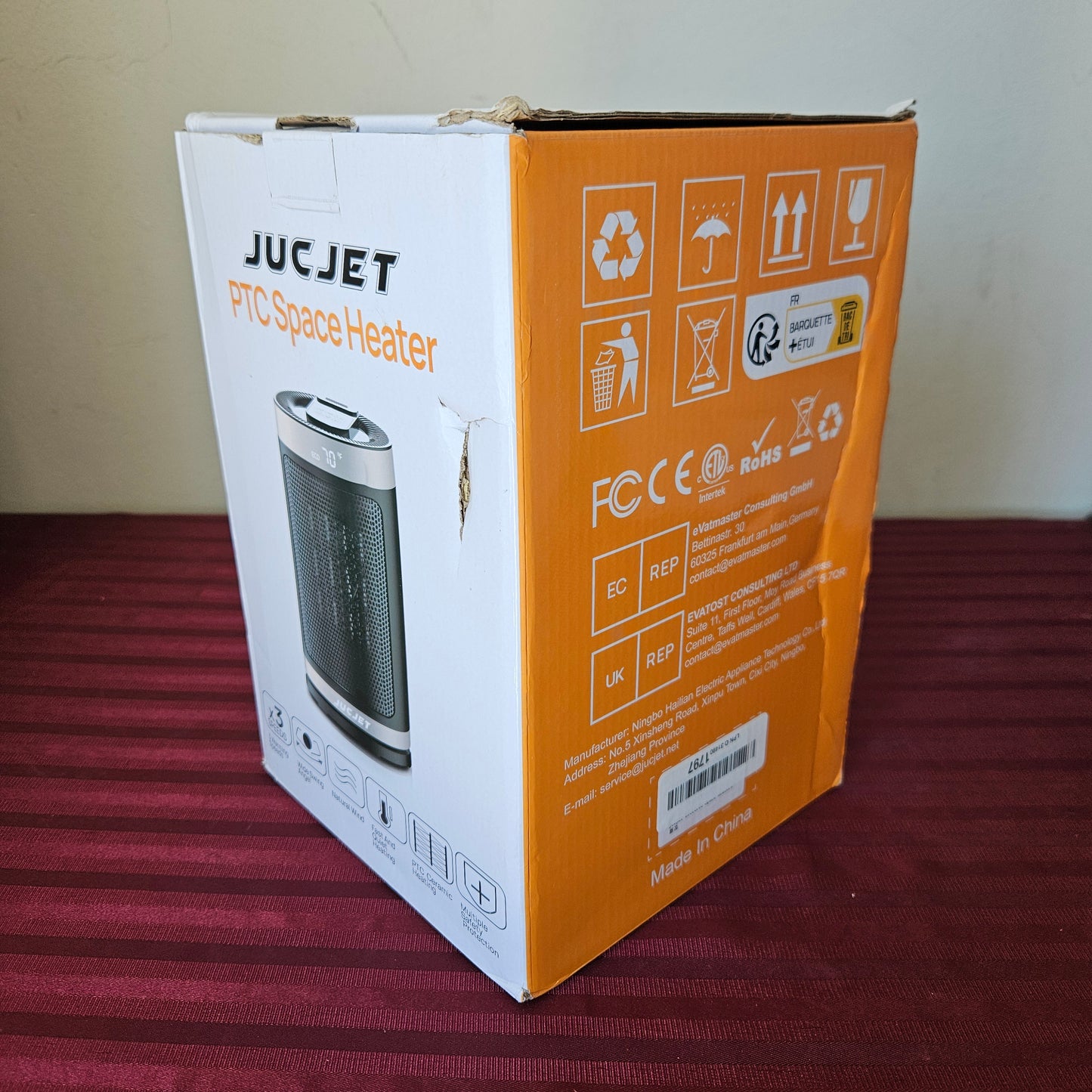 Calefactor eléctrico digital de cerámica portátil PTC oscilante - JucJet (Nuevo, caja abierta)