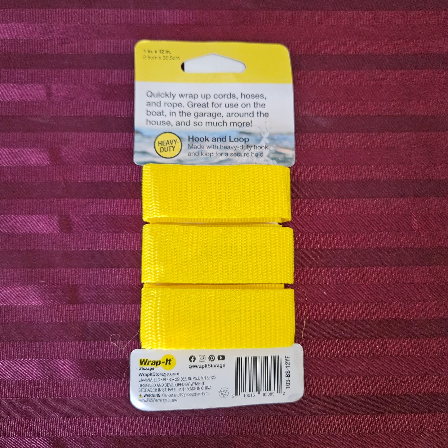 Juego de 3 sujetadores 12" con velcro - Wrap-it Storage (Nuevo)