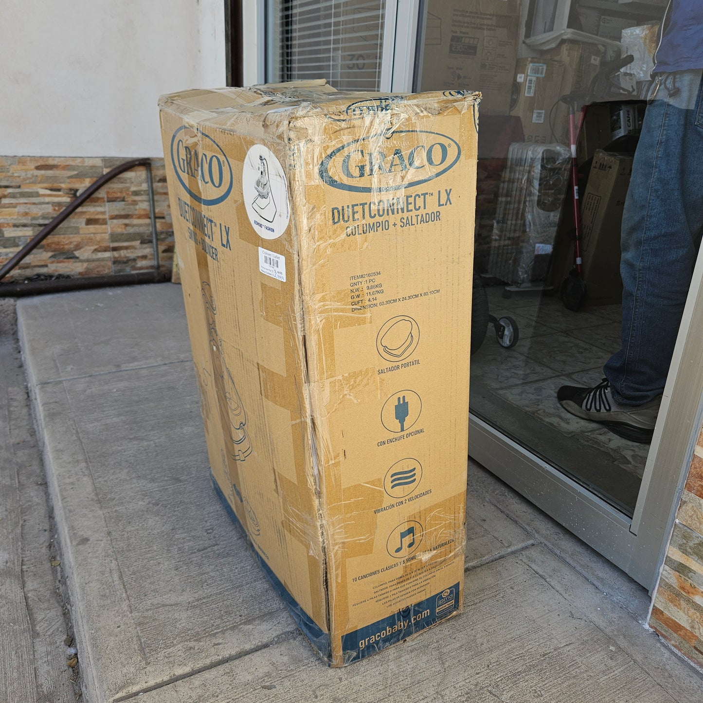 Portabebé y columpio mecedor automático 2 en 1 - Graco DuetConnect LX (Nuevo, caja abierta)
