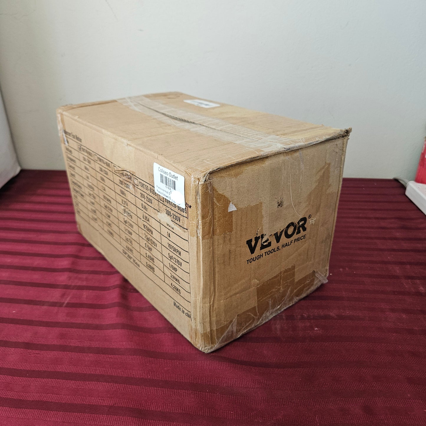 Motor para ventilador de condensador de aire acondicionado 1/4 HP, 208/230 V - VEVOR (Nuevo, caja abierta)