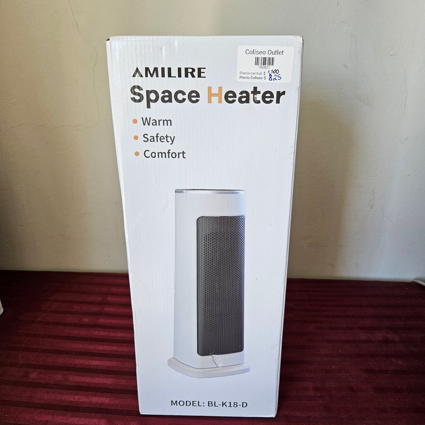 Calefactor cerámico PTC eléctrico digital oscilante - Amilire (Nuevo, caja abierta)
