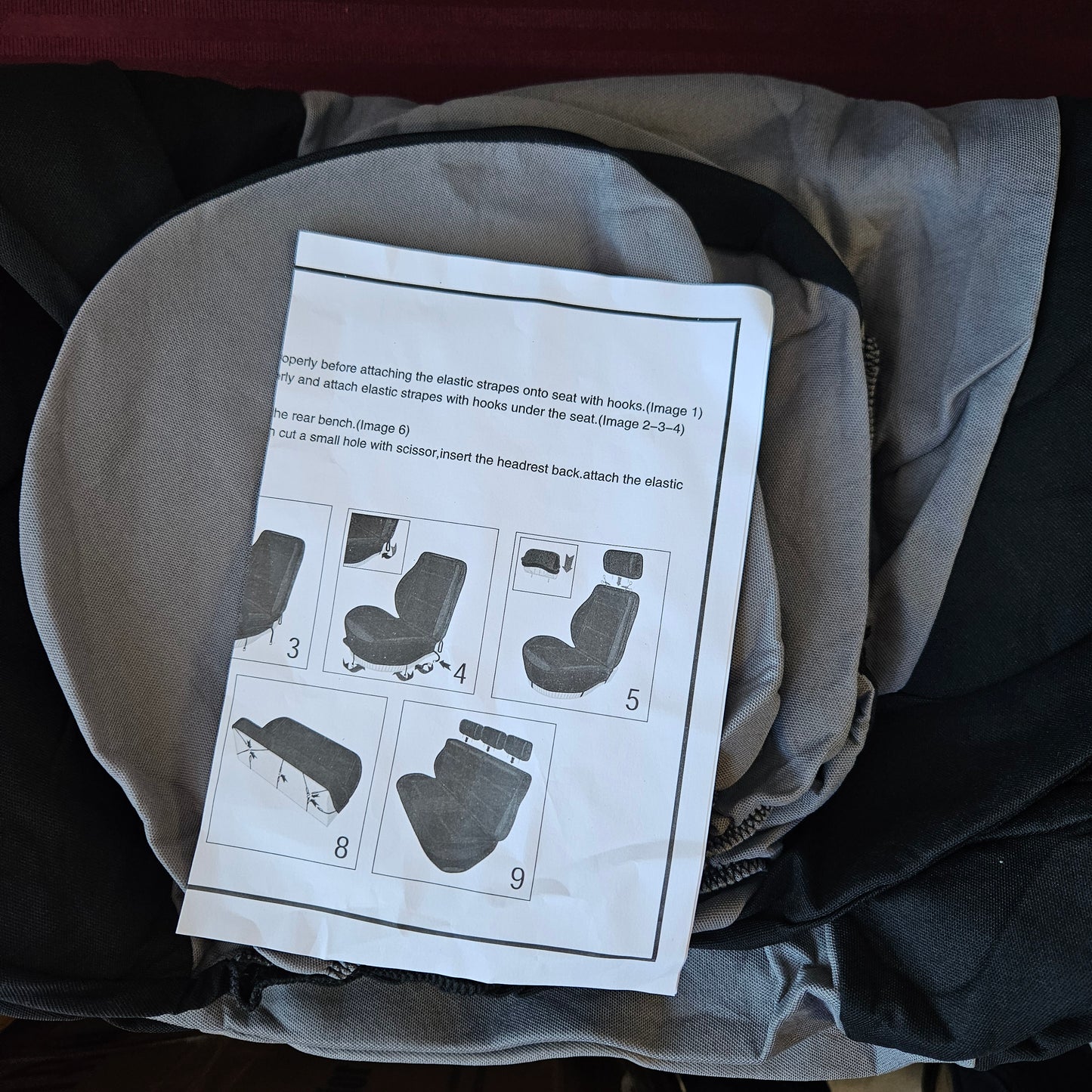 Juego de cubreasientos universal para asientos delanteros y traseros color negro con gris - Auto Plus (Nuevo)