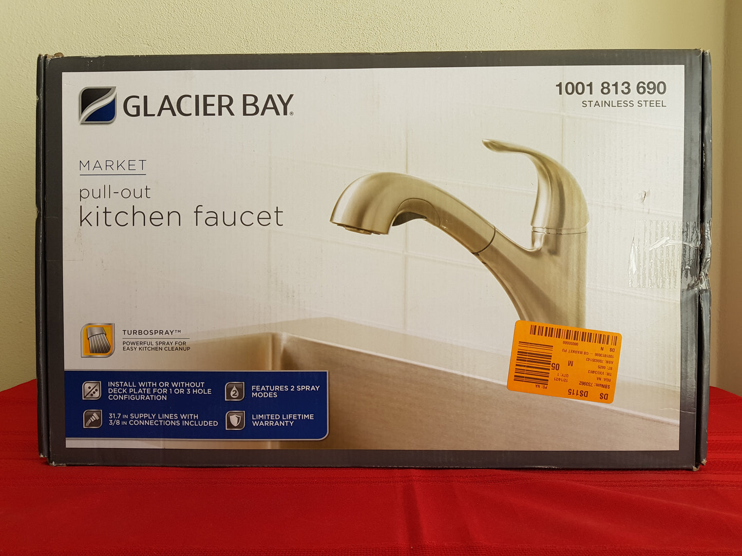 Llave mezcladora para fregadero retráctil - Glacier Bay Market (Nuevo, caja abierta)