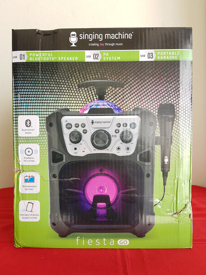 Bocina para karaoke Bluetooth portable - Singing Machine fiesta GO (Nuevo, caja abierta)