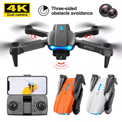 Dron plegable con doble cámara color negro con evasión de obstáculos - Foldable E99 (Nuevo)