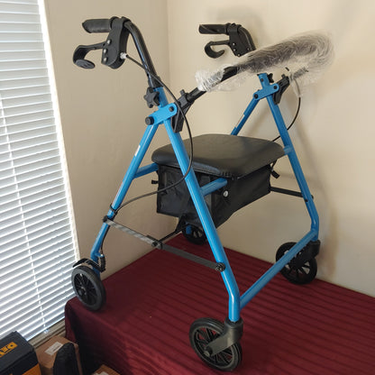 Caminadora/andadora con asiento y ruedas de 6" plegable - Guardian Medline (Nuevo, sin caja)