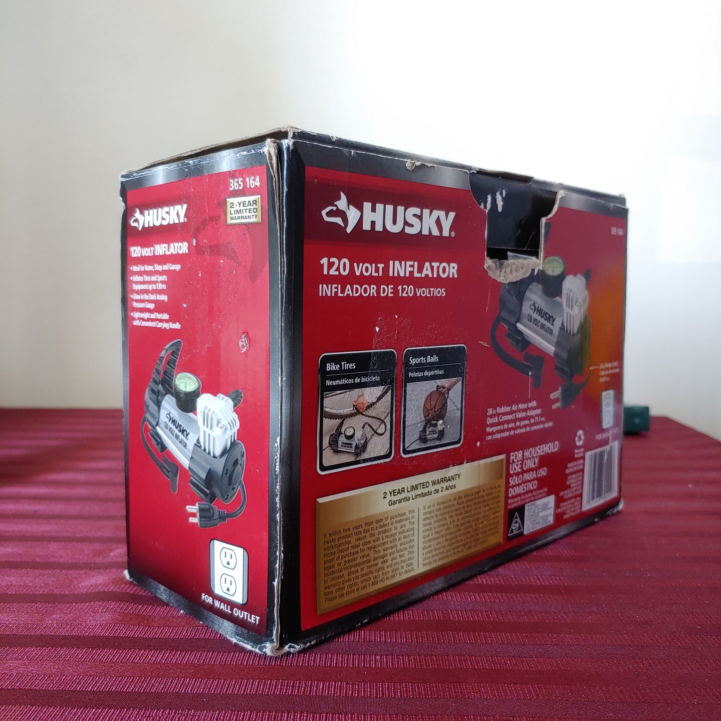 Inflador portátil de 120 V - Husky (Nuevo, caja abierta)